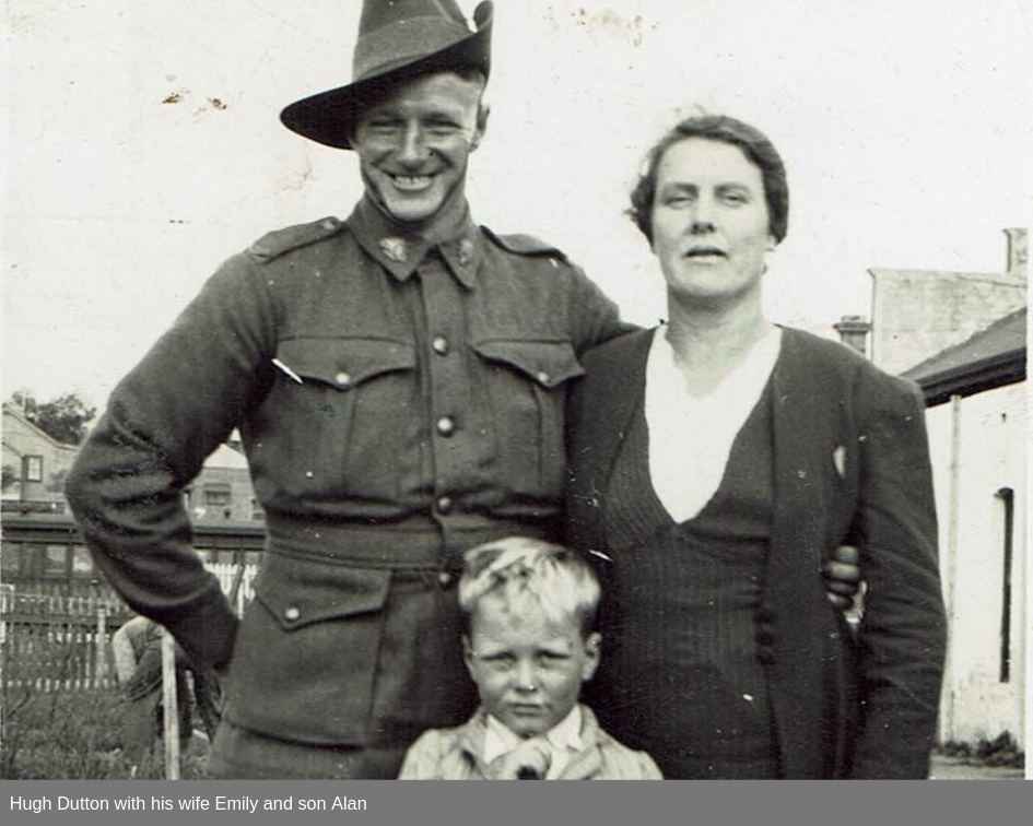 Hugh Dutton with his wife Emily and son Alan